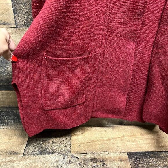 Madewell Ryder Maroon Knit Alpaca Duster Cardigan S Merino Wool Chunky Plush - Picture 3 of 7